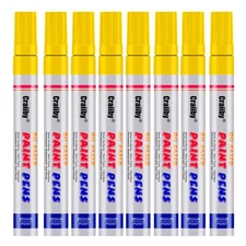 Yellow Paint Markers, 8 Pack Oil-Based Waterproof Quick Dry Permanent Paint P...