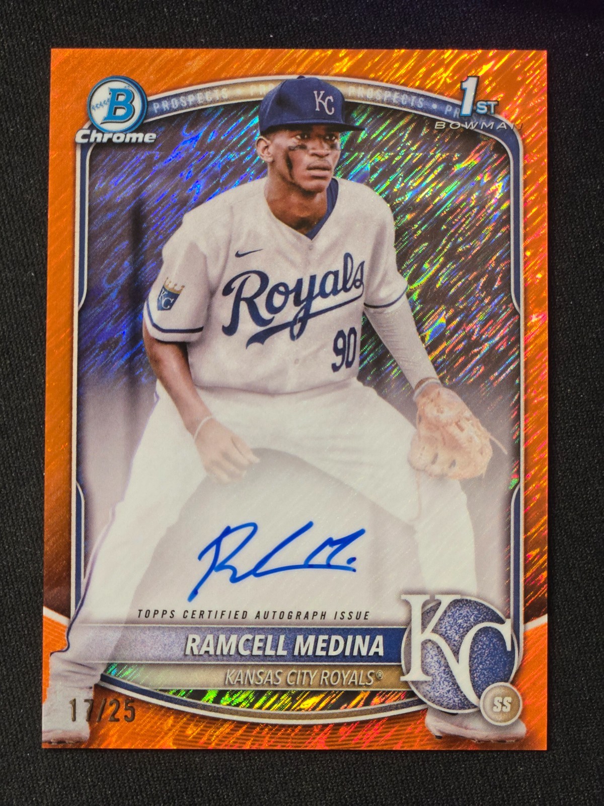 2025 Bowman Chrome CPA-RA RAMCELL MEDINA Bowman 1st Auto Orange Shimmer /25