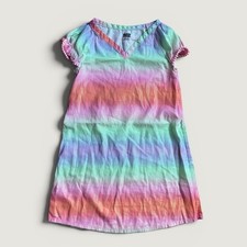 Girls Wave Zone Size S 6 6X Rainbow Ombr  Swim Coverup / Mermaidcore