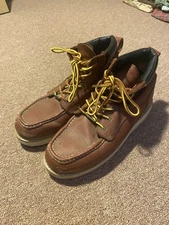 ROCKROOSTER Edgewood Men's Brown Wedge Boots, Workwear Brown Sz 11.5