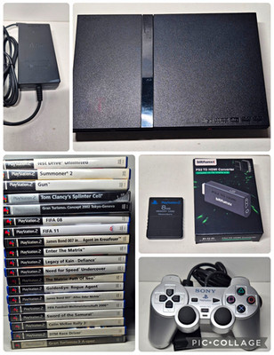 Sony PlayStation 2  SCPH-70004 Schwarz | Pad | 8MB | HDMI | 19 Spiele