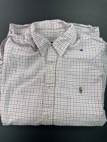 Polo Ralph Lauren Button-Up Dress Shirt Men's XXL Pink Blue White Check