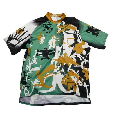 Pearl Izumi Cycling Jersey Mens Large Graphic Print 1/4 Zip Pockets Made USA