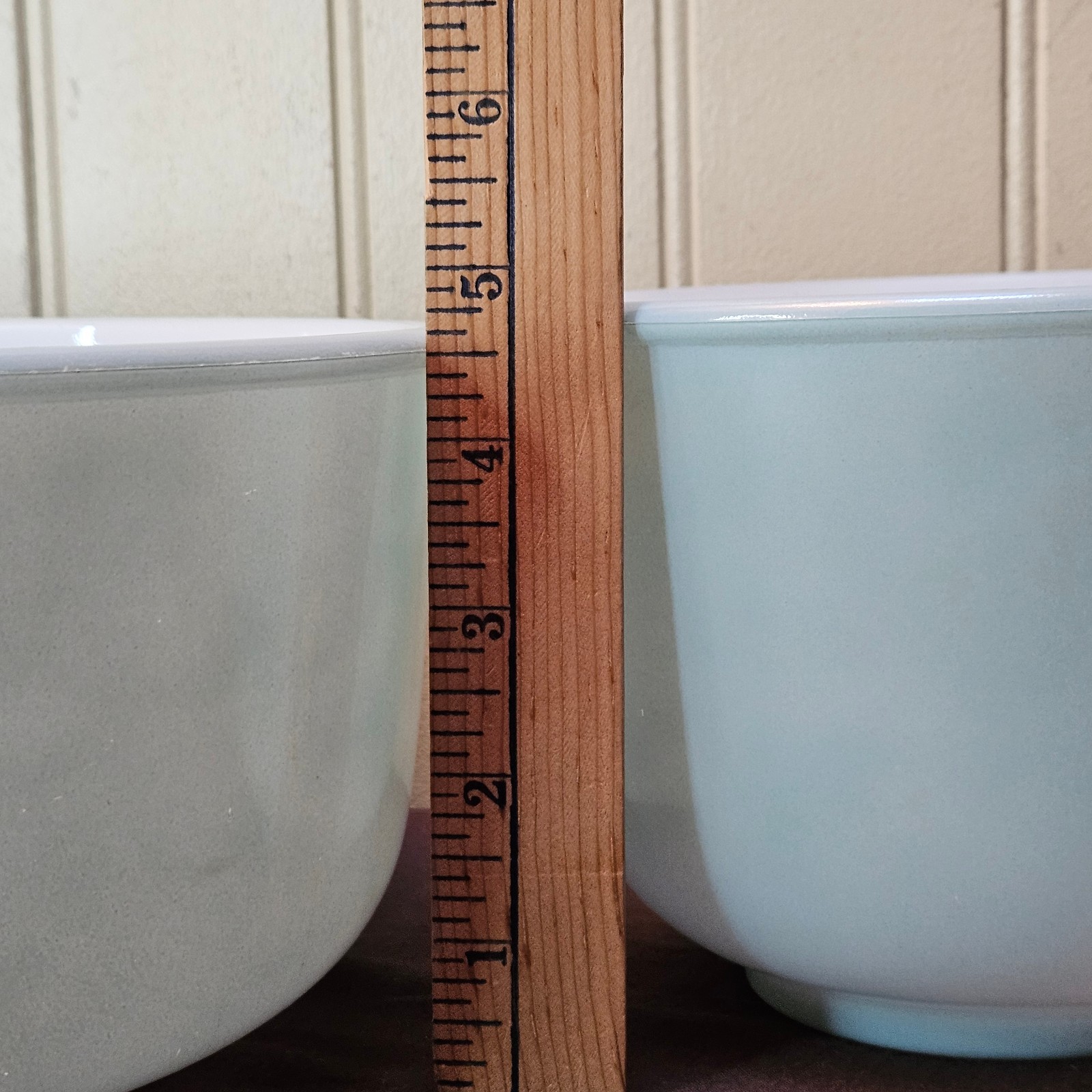 Vtg Glasbake 19CJ & 20CJ Aqua Blue Mixing Bowl Set of 2 Sunbeam Mixmaster Mixer