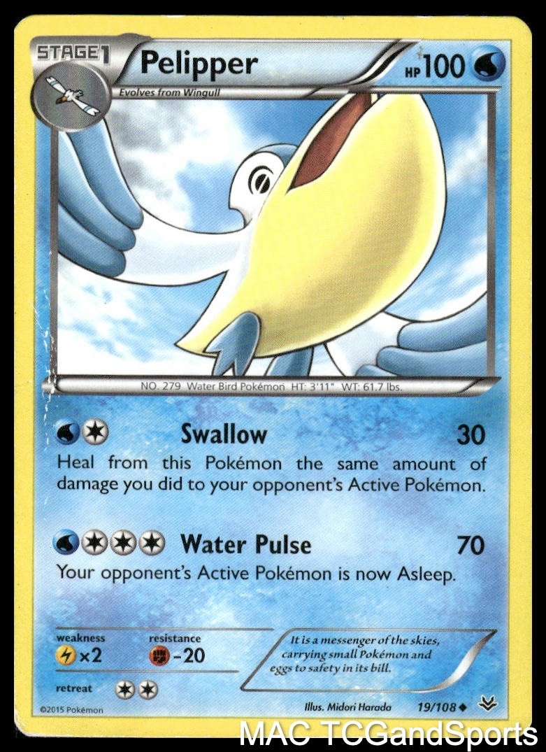 Pelipper 19/108 Roaring Skies Pokemon TCG MP