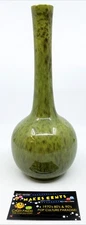 Royal Haeger Pottery R1919 Vase Green Sponged Mottled Glaze Bulbous Vase MCM VTG