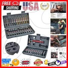 Pin Punch Set, 40PCS Steel and Brass, Mechanical Repair Tool with Hammer, Ben...
