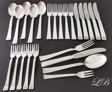 WMF 2500 Art Deco Bauhaus Silberbesteck 90er versilbert, Menübesteck 24-teilig