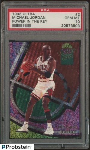 1993-94 Fleer Ultra Power In The Key #2 Michael Jordan HOF PSA 10 GEM MINT