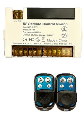 DieseRC 4-Kanal Funkrelais DC 5V-30V Funkfernbedienung Set 433MHz Schalter Modul