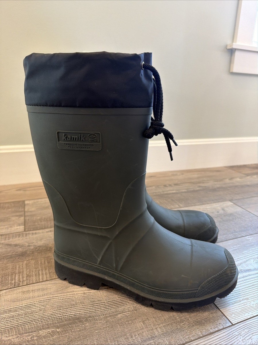 Kamik Forester Waterproof Winter Rain Boots Black Rubber  display picture 1