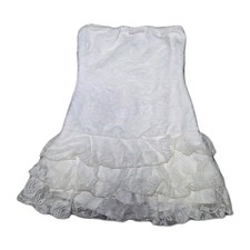 Windsor White Lace Skort Dress Womens Small Strapless Ruffle Hem Mini Coquette