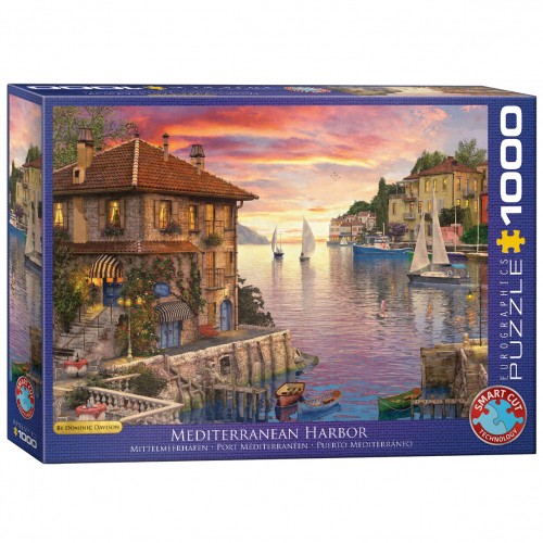 Puzzle - Mediterranean Port By Dominic Davison - 1000 Pieces - Picture 1 of 4