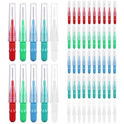 50 Stück Interdentalbürsten für optimale Mundhygiene   Wiederverwendbar und T...