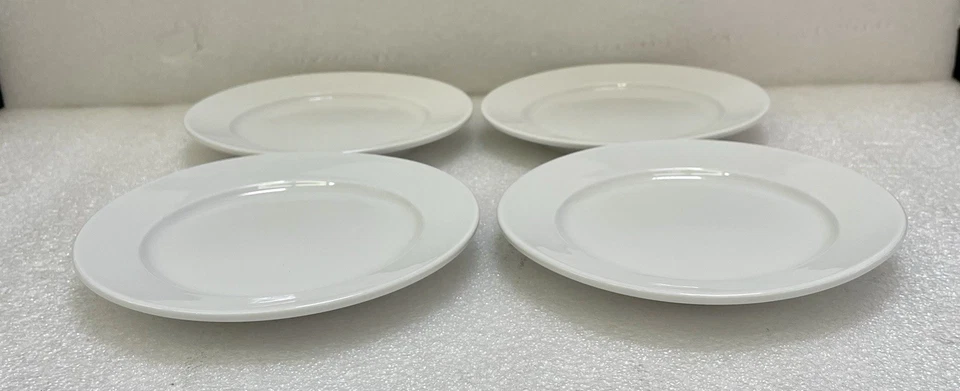 Appetizer Plates Set Of 4 Crate&Barrel White Porcelain Small Plates  - Image 4 of 4