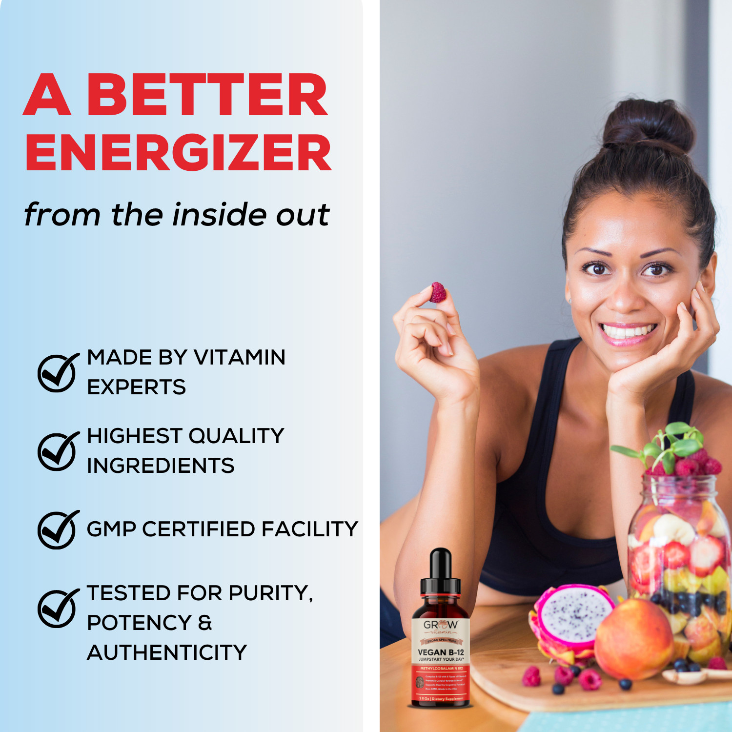 Vitamin B12 Complex , 3-in-1 Organic Liquid Vitamin B12, 60-Day Supply (2 Oz)