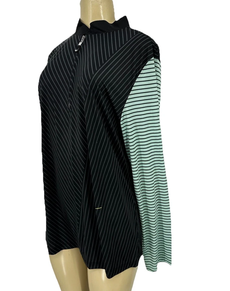 Jamie Sadock XL Womens Sunsense Long Sleeve Pinstripe Golf Top 1/4 Zip 22161 F31 - Image 4 of 4