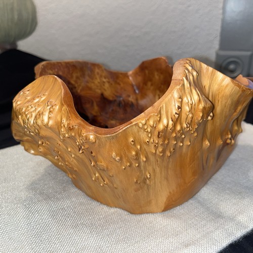 HAWAIIAN GOLDEN CURLY KOA BURL WOOD BOWL