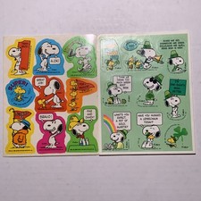 Vintage Peanuts Snoopy Stickers 2 Sheets United Feature Syndicate 1958 1965 1971