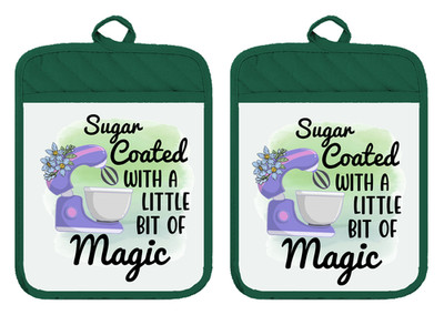 Sugar Coated Magic Farmhouse Pot Holders Oven Mitt Hot Pad Linen Towel DZ240DPH