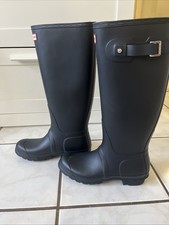 New With Box Hunter Womens Original Tall Rain Boots Navy Blue US 9 EU 40