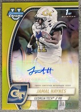 Jamal Haynes 2024 Bowman Chrome 1st Prospect Yellow Refractor Auto /75 RC GT RB