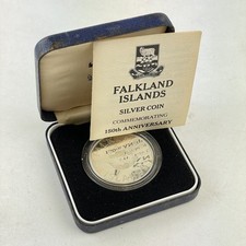 Falkland Island 1983 Silver Proof 50p Fifty Pence Coin 150th Anniversary Box A/F