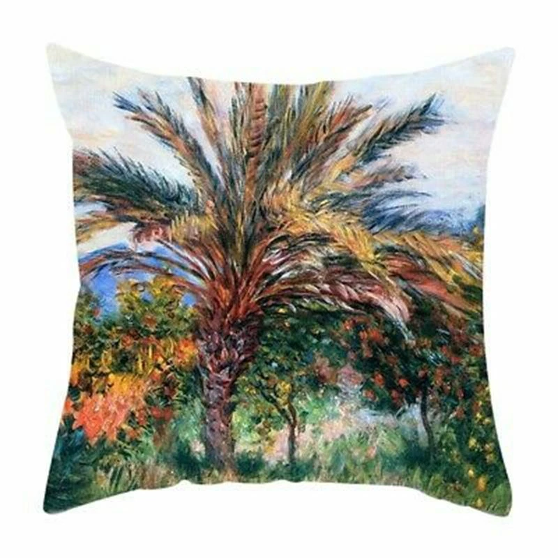 Sofa Home Floral Cover Cushion Decor Pillow Case Square Linen Throw Vintage Tree - Image 4 of 4