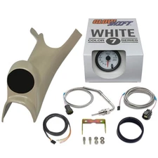 Taupe 03-09 Dodge Ram 5.9 6.7 Cummins Gauge Package w White 7 1500 EGT Gauge