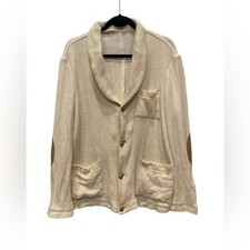 J press York st Shawl Collar Cardigan Sweater Casual Cable Knitted Button Down M