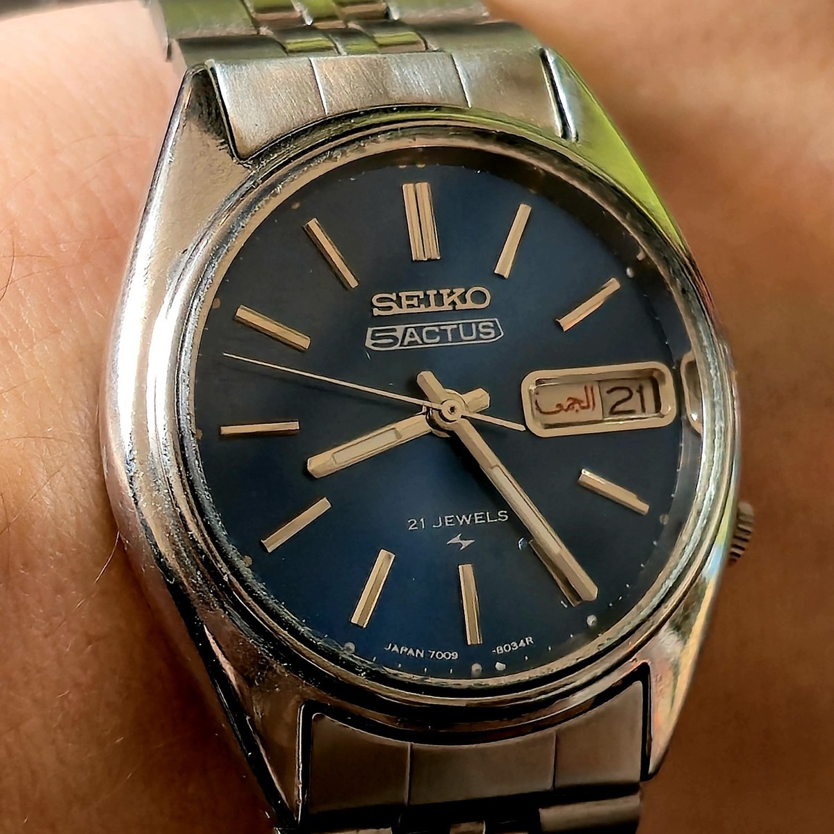 Vintage Seiko 5 Actus Wristwatch 6309-7320 Blue / Aqua dial - 70's