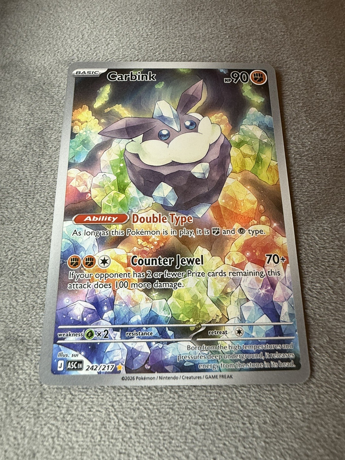 Carbink 242/217 Illustration Rare Pokémon TCG Ascended Heroes NM/M
