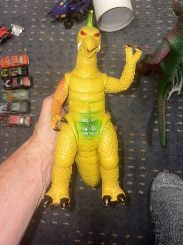 Vtg Godzilla Gigan KO Bootleg 1980s Monster 9" Figure Rubber Green Purple White