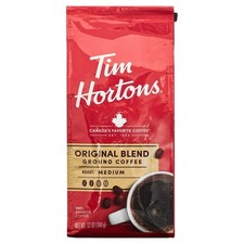 Tim Hortons Original Blend Ground Coffee, 100 Arabica Medium Roast, 12 oz Bag