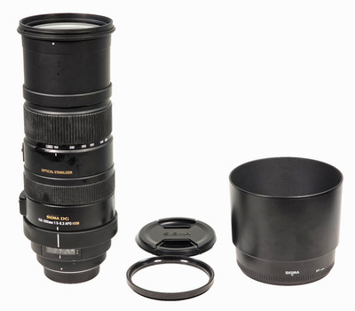 Sigma DG 150-500mm 5.6-6.3 APO HSM Zoom Lens W/Hood Filter & Caps Pentax K Mount