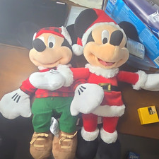 Disney Mickey Mouse Christmas Plush Set Santa Winter Outfit