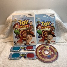 Disney Pixar Toy Story Mania Wii Video Game 3D Glasses & Compete Tested See Pics