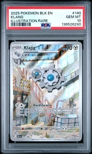 2025 POKEMON BLK EN-BLACK BOLT ILLUSTRATION RARE #140 KLANG PSA 10