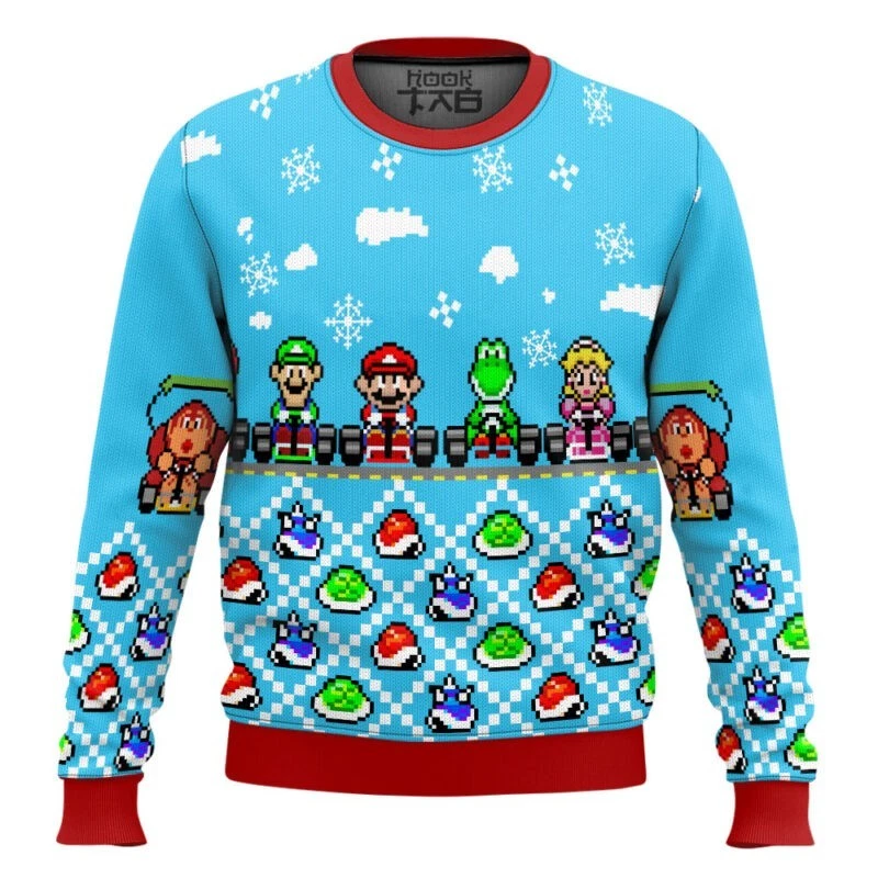 Mario Kart Super Mario Bros Ugly Christmas Sweater
