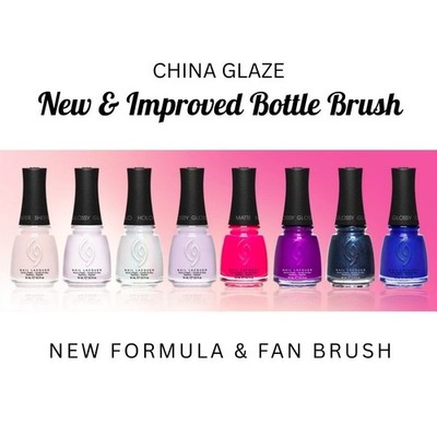 China Glaze New Formula & Bottle Brush Nail Lacquer 0.5 fl oz/14mL *Pick Any*