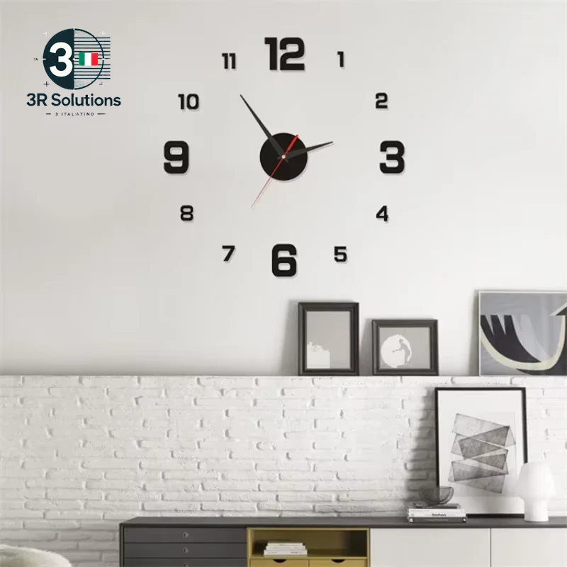 Orologio Da Parete 3D Luminoso Acrilico Digitale Fai-Da-Te Senza Cornice 40 Cm - Immagine 4 di 4