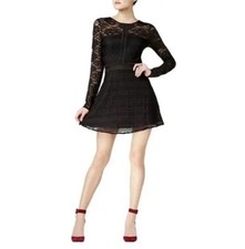 Guess Francis Black Lace LS Dress Womens Sz 6 WhimsiGoth Coquette Fairy