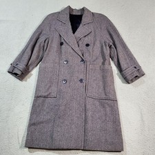 Vintage Pendleton Coat Womens Large Blue Wool Double Breasted 70s Hand Tailored