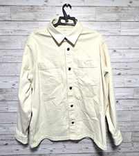 M & S Mens Shacket XL Ecru Cotton Overshirt Oi Polloi  Shirt Jacket Button Up