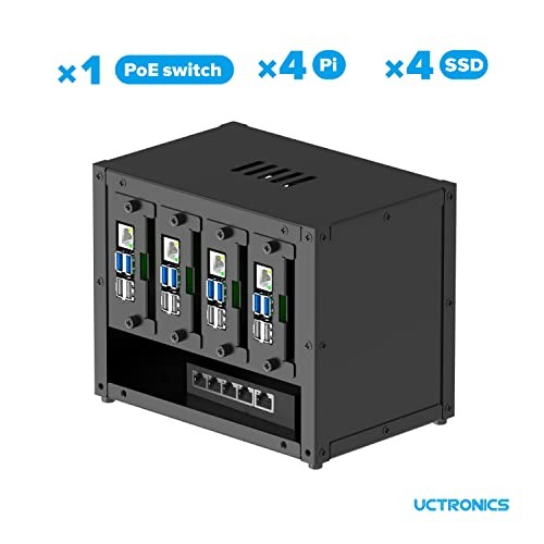 Upgraded Complete Enclosure for Raspberry Pi Cluster, with 4 Removable - Picture 4 of 7