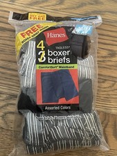 Hanes Boy's Tagless Boxer Briefs Size Medium 10-12 , 4 Pairs ComfortSoft