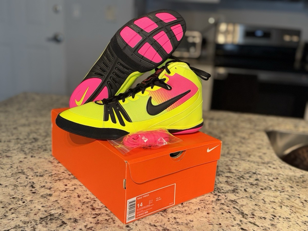 2016 Rio Nike Freek Wrestling Shoes Size 14 Neon/Pink/Black New