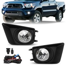 Front Fog Lights Lamps Assembly Kit Compatible with Toyota Tacoma Pickup Truck