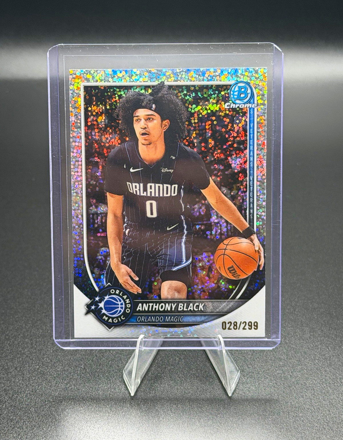 Topps 2025-26 Bowman Chrome Anthony Black BCV-96 Speckle Refractor /299
