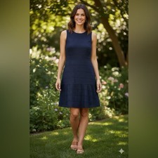 GAP Navy Blue Sleeveless A-Line Mini Eyelet Dress Cocktail